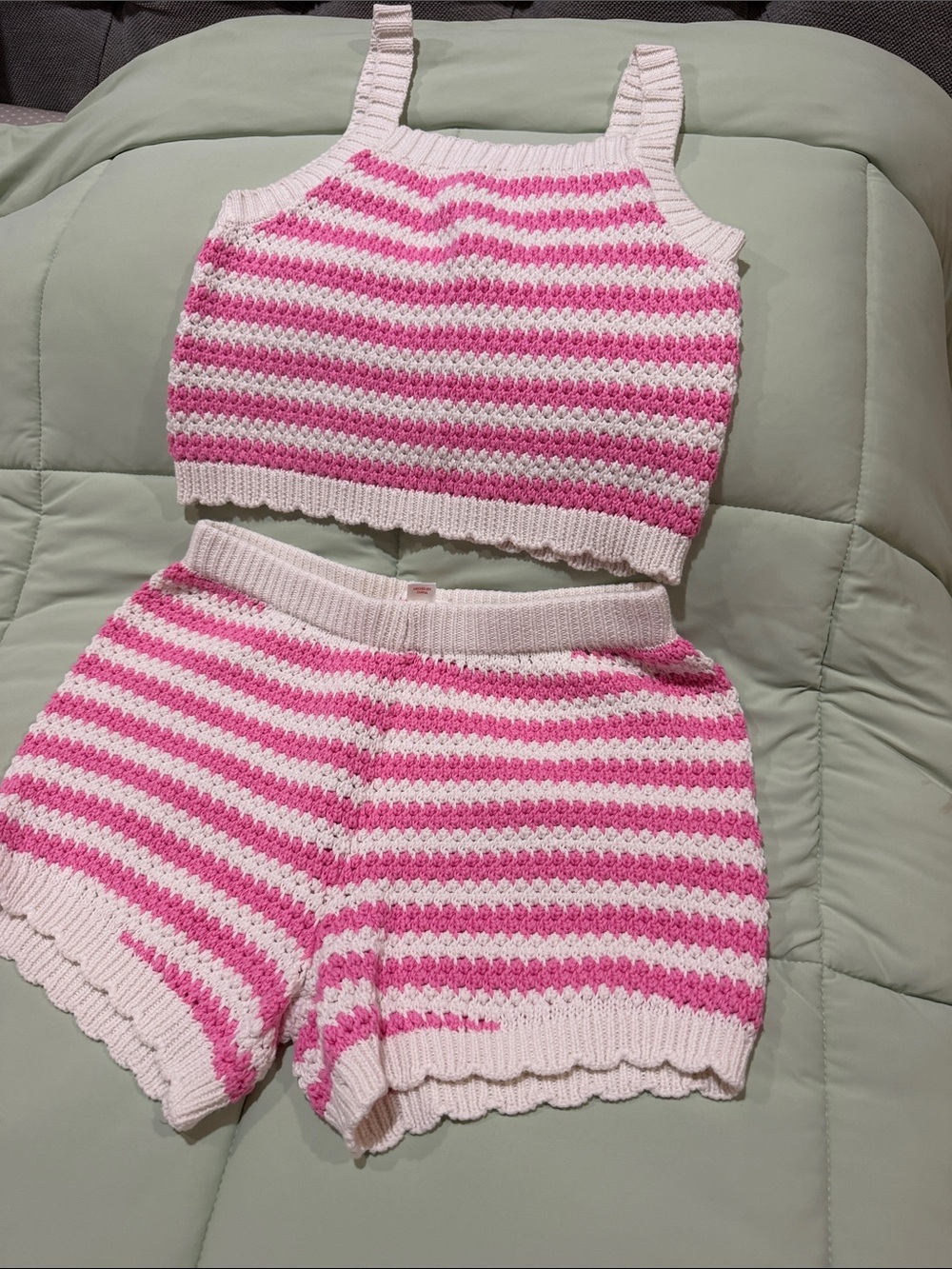 Cat & Jack Pink and White Striped Knit Shorts